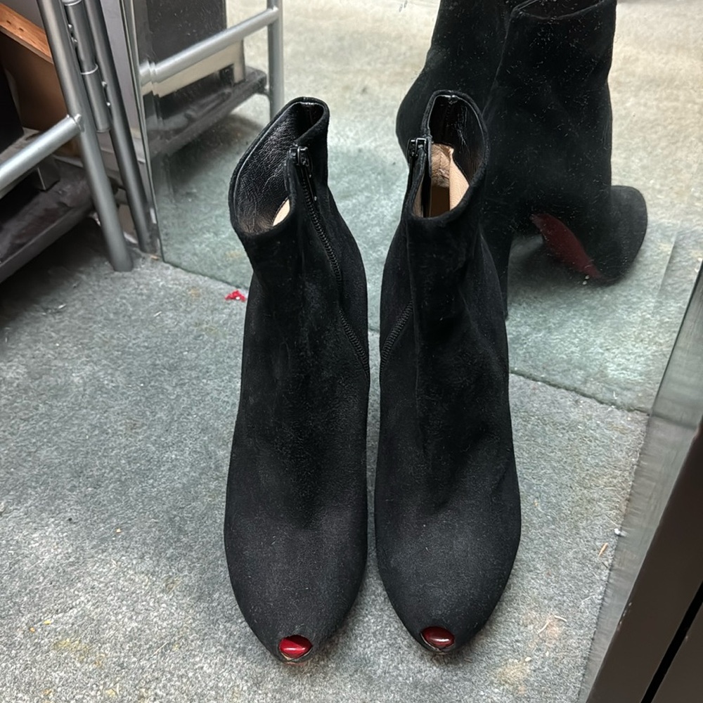 Christian Louboutin black suede ankle boots